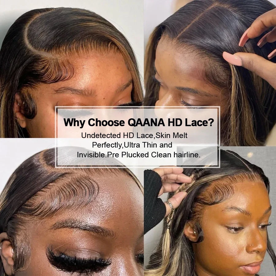 1B/27 Straight Highlight Wig Human Hair 30 Inch 13x4 HD Lace Frontal Wig 180 Density Colored Brazilian Hair Wig For Women