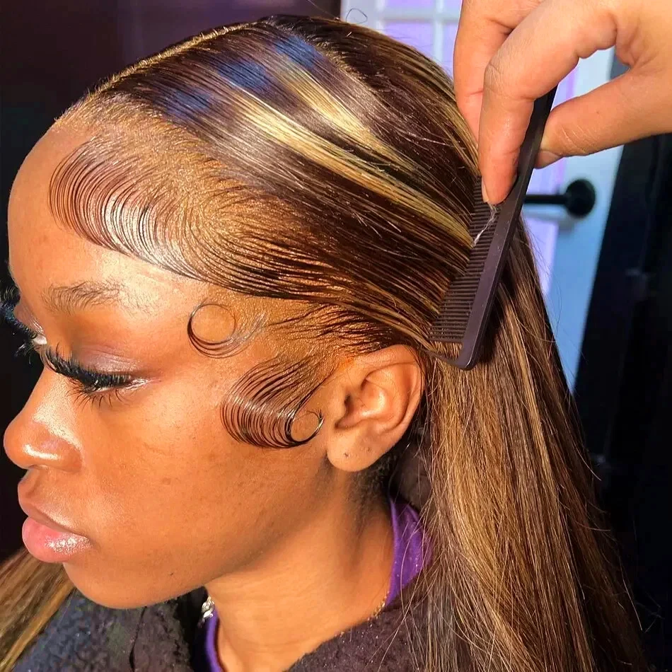 13x6 Hd Highlight Wig Colored Lace Frontal Human Hair Wigs 100%  For Women Pre Plucked Honey Blonde 13x4 Straight Lace Front Wig