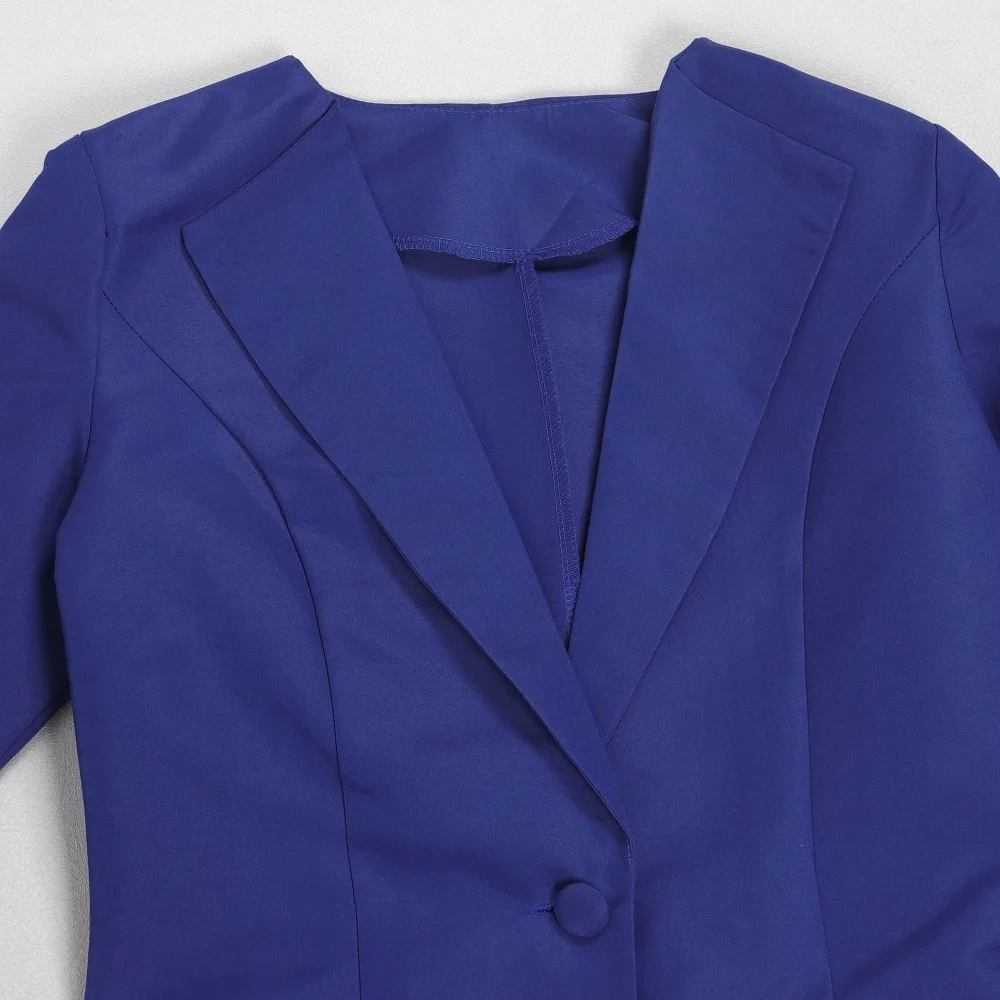 HLJ High Quality Elegant Office Lady Blazer Two Piece Sets Women Lapel Long Sleeve Coat And Slim Dress Outfit Female Clothing