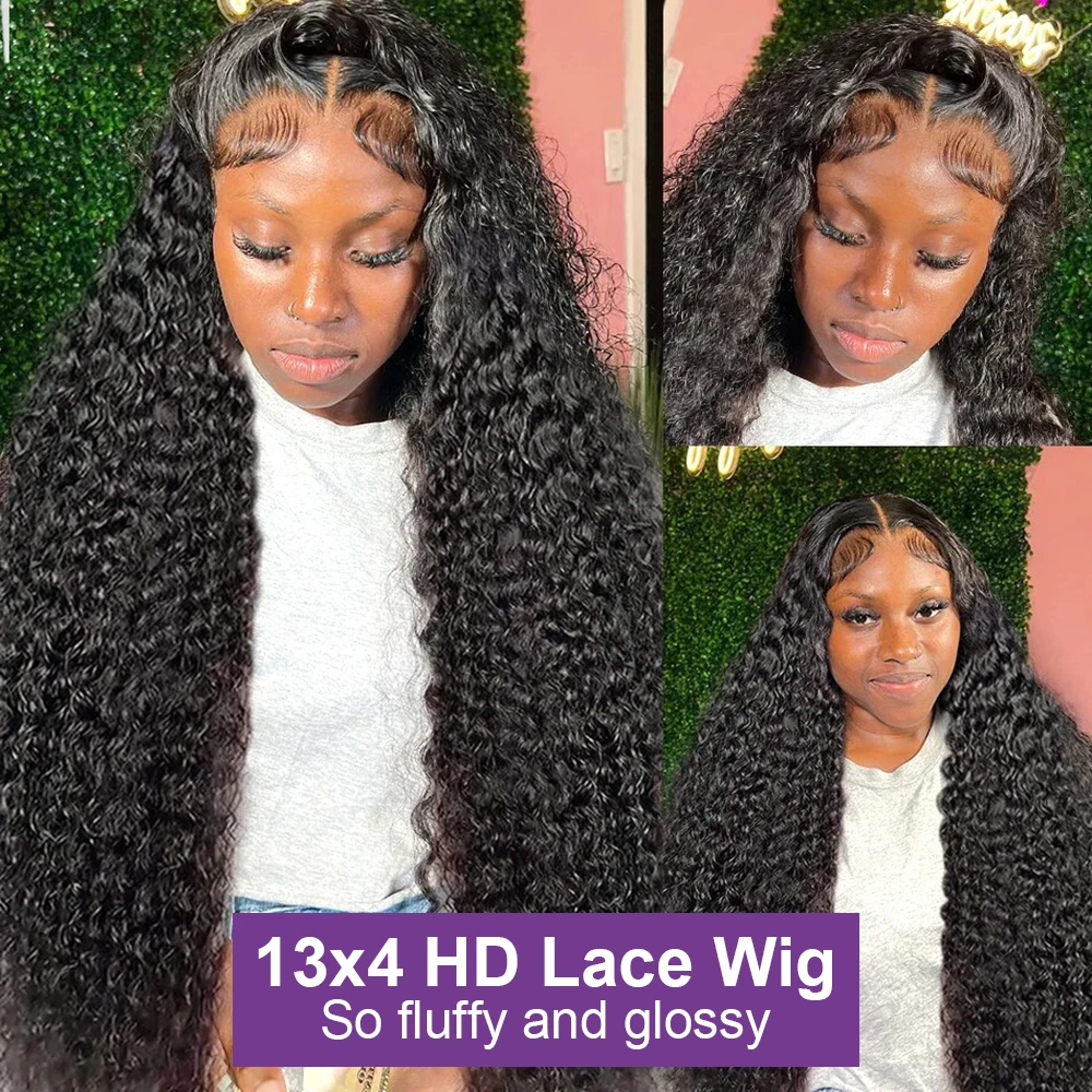 250 Density 13x6 Hd Lace Frontal Wigs Brazilian 32 34 40 Inch Deep Wave Curly Human Hair Wigs 100% For Black Women Preplucked - Image 3