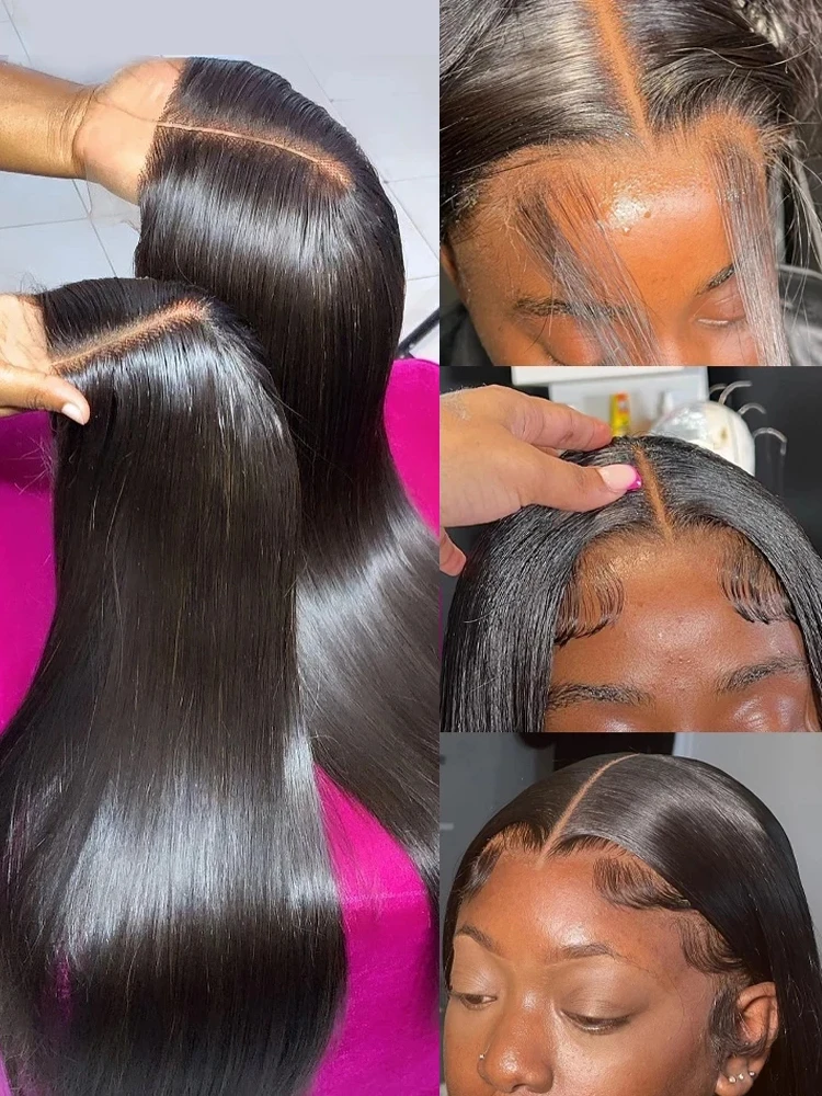 40 50 Inch 13x4 13x6 HD Transparent Bone Straight Lace Front Wigs 250 Density 360 Full Lace Brazilian Human Hair Wigs For Women - Image 2