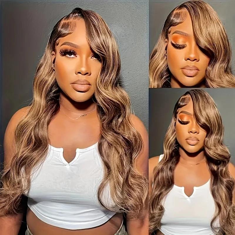 Body wave 4/27 Honey Blonde 30 inch lace front wig human hair hd lace frontal wig 13x6 wig humain hair for Women sale clearance - Image 5