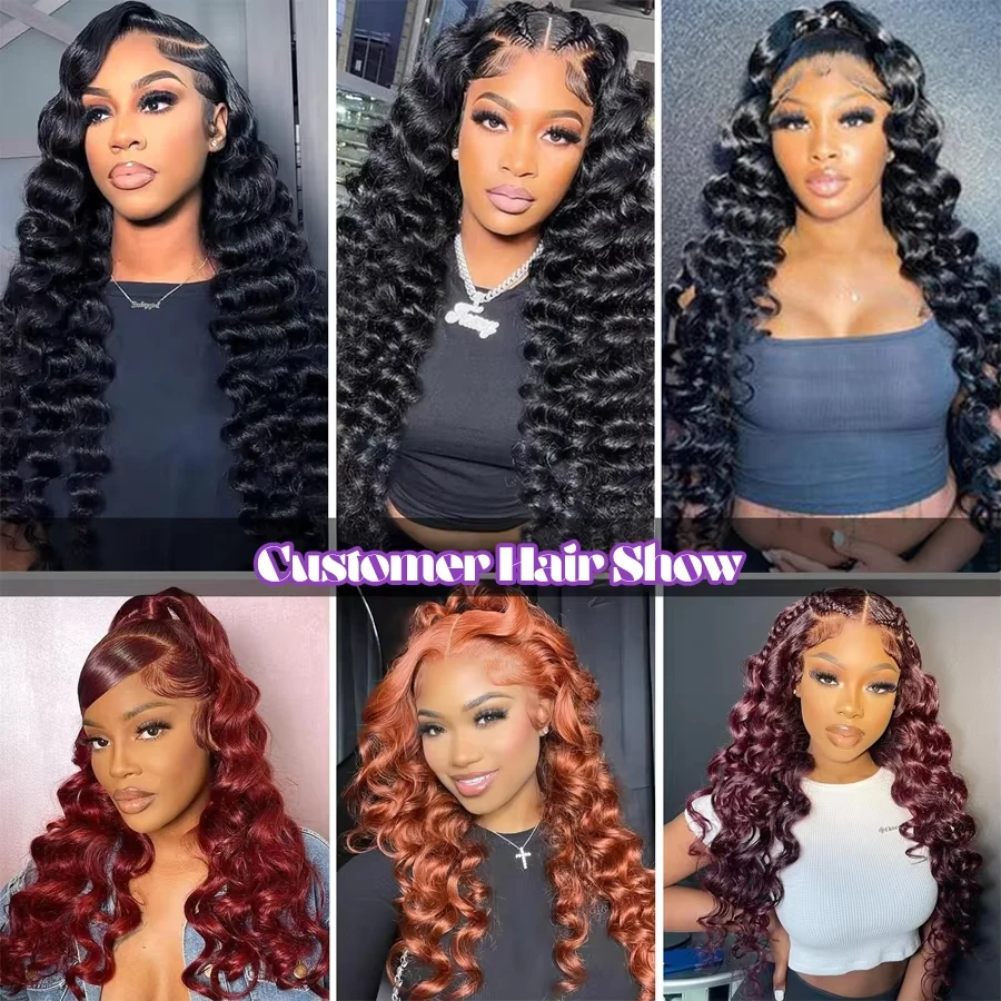 Mossily 300 Density Loose Wave 13x4 HD Lace Front Wig 40 Inch Brazilian Curly Deep Wave 13x6 Lace Frontal Human Hair Wigs Women