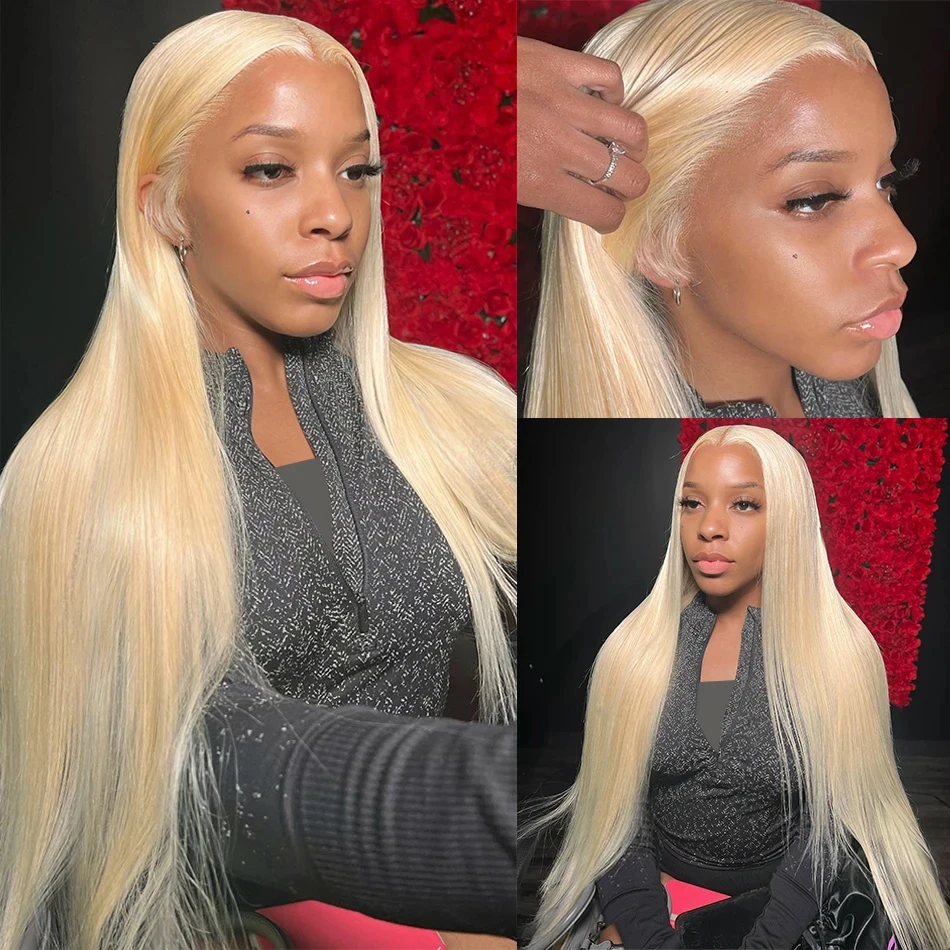 HD Transparent 613 Blonde Straight 13x4 13x6 Lace Front Human Hair Wigs For Women Colored Lace Frontal Wig PrePlucked Brazilian