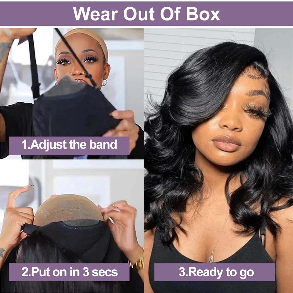 Bob Wig 13x4 Body Wave Glueless Wig Human Hair Brazilian Ready To Wear 7x5 Lace Frontal Wig Pre Cut No Glue For Women Preplucked Bob Wig 13x4 Body Wave Glueless Wig Human Hair Brazilian Ready To Wear 7x5 Lace Frontal Wig Pre Cut No Glue For Women Preplucked