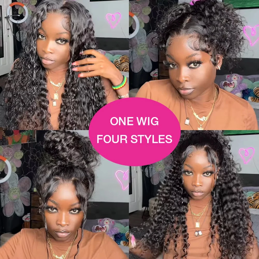 250 Density Invisible Strap 360 HD Full Lace Glueless Wig Deep Wave Frontal Wig Human Hair 30 Inch Water Wave Lace Front Wig 250 Density Invisible Strap 360 HD Full Lace Glueless Wig Deep Wave Frontal Wig Human Hair 30 Inch Water Wave Lace Front Wig