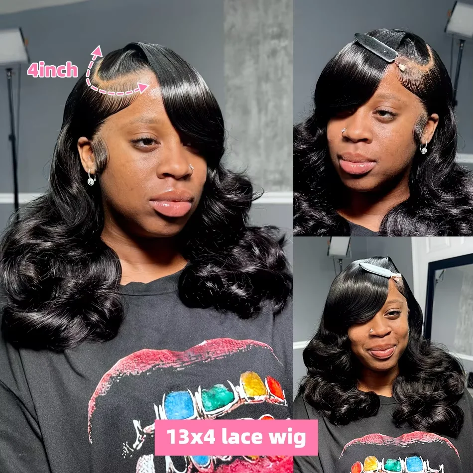 250% Body Wave HD Lace Frontal Wig Short Bob Wig Human Hair Glueless Human Hair Wavy 13x4 Transparent Lace Front Wigs For Women 250% Body Wave HD Lace Frontal Wig Short Bob Wig Human Hair Glueless Human Hair Wavy 13x4 Transparent Lace Front Wigs For Women