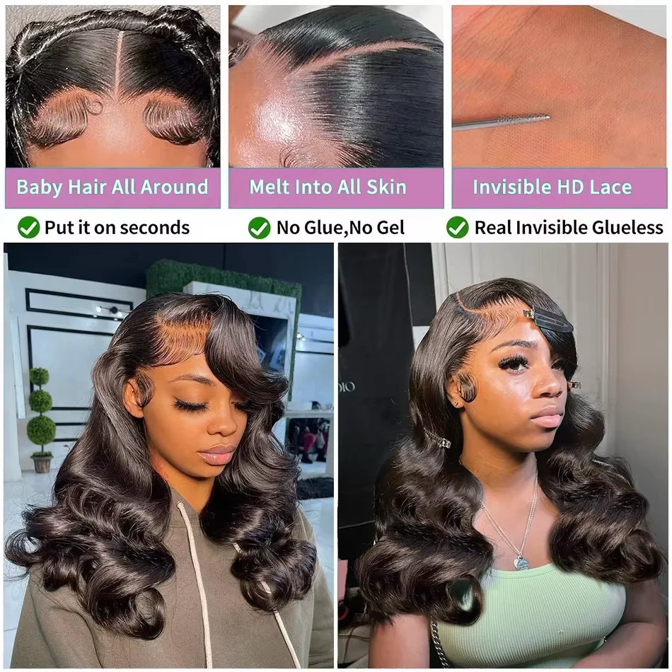 250% Body Wave HD Lace Frontal Wig Short Bob Wig Human Hair Glueless Human Hair Wavy 13x4 Transparent Lace Front Wigs For Women 250% Body Wave HD Lace Frontal Wig Short Bob Wig Human Hair Glueless Human Hair Wavy 13x4 Transparent Lace Front Wigs For Women