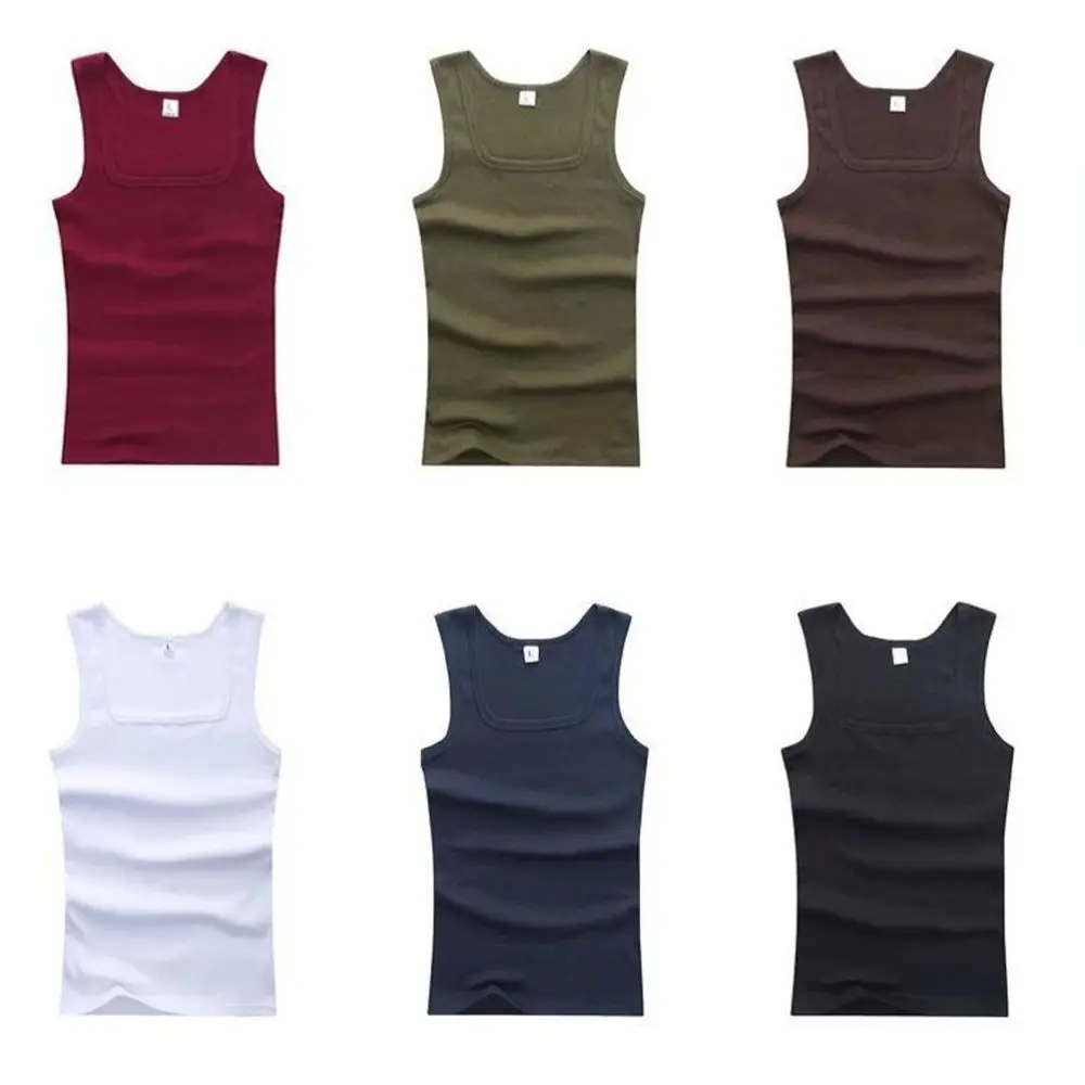 Hot Sale Summer Male clothes Women Basic Elastic tank top Pure Cotton Sleeveless Men's t-shirt Bodybuilding Fitness T-shirt - Image 2