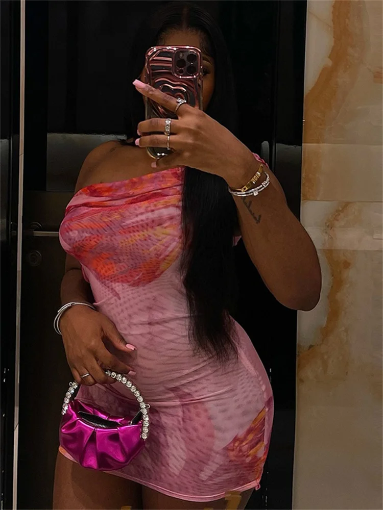 kliou Gradient Hollow Out Women Mini Dress Trend Slash Neck Body-shaping Backless Irregular Frock Female Attractive Party Wear kliou Gradient Hollow Out Women Mini Dress Trend Slash Neck Body-shaping Backless Irregular Frock Female Attractive Party Wear