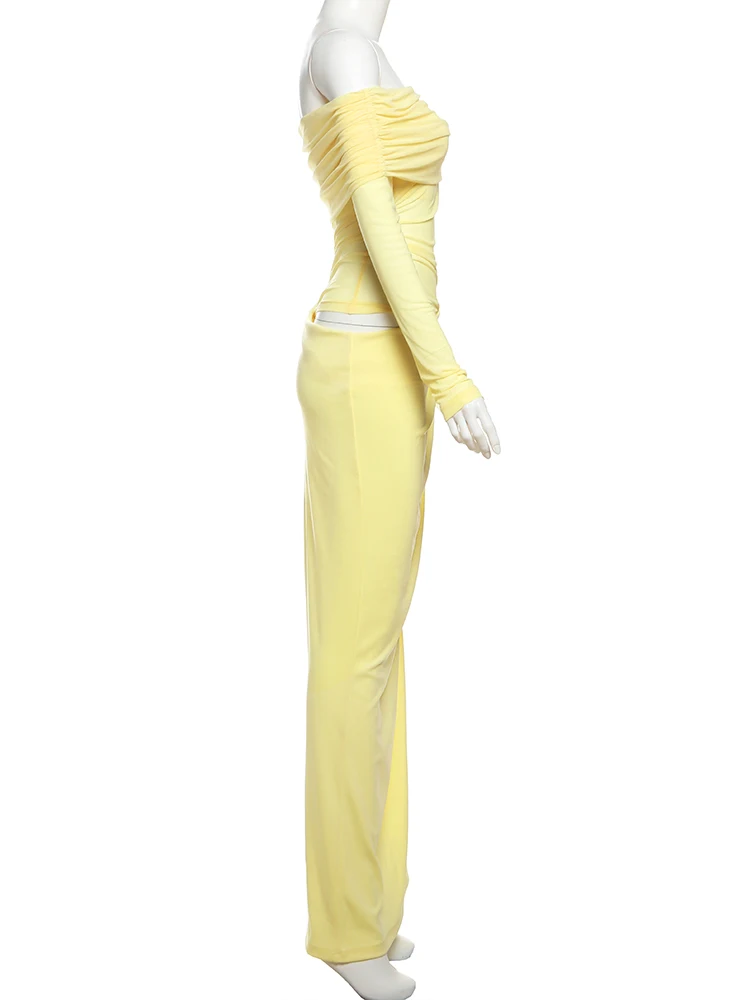 Nibber Mesh Ruched Women Maxi Dress Sexy See Through Off Shoulder Long Sleeve Sheath Vestidos Female Midnight Party Solid Robe