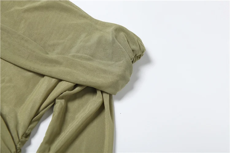 Nibber Mesh Ruched Women Maxi Dress Sexy See Through Off Shoulder Long Sleeve Sheath Vestidos Female Midnight Party Solid Robe