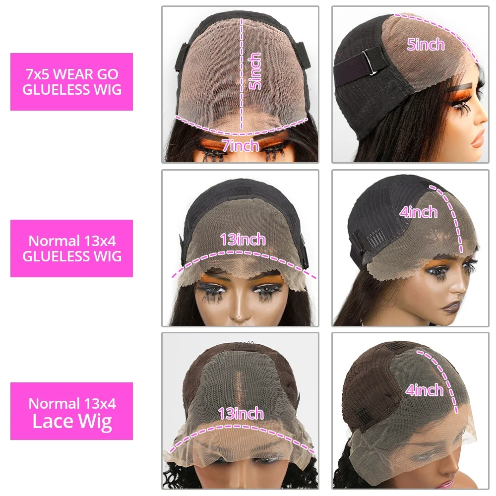 13x4 Wear and Go Glueless Bob Wig Human Hair Straight Bob Wigs Human Hair 100% 99J Red Colored 7x5 Glueless Wigs Ready to Wear