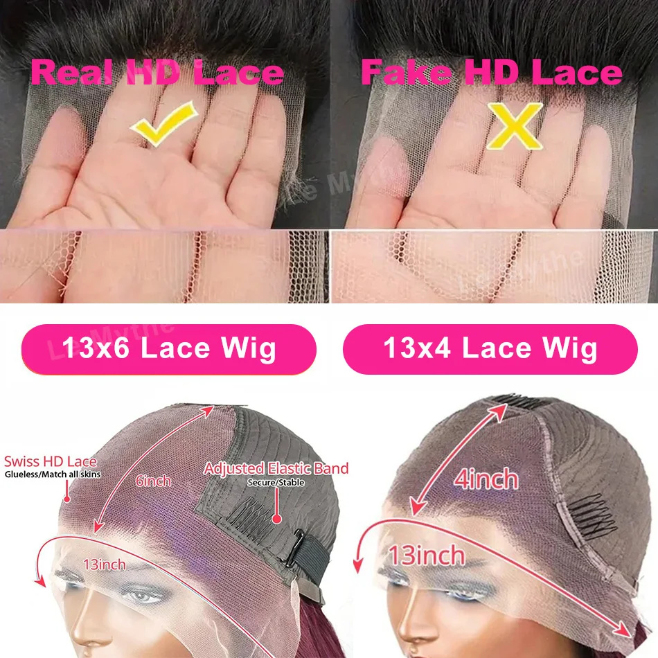 100% Human Hair 99J Burgundy Body Wave 13x4 Lace Front Wig 13x6 HD 30 40 Inch Lace Frontal Wigs Wine Red Water Loose Brazilian