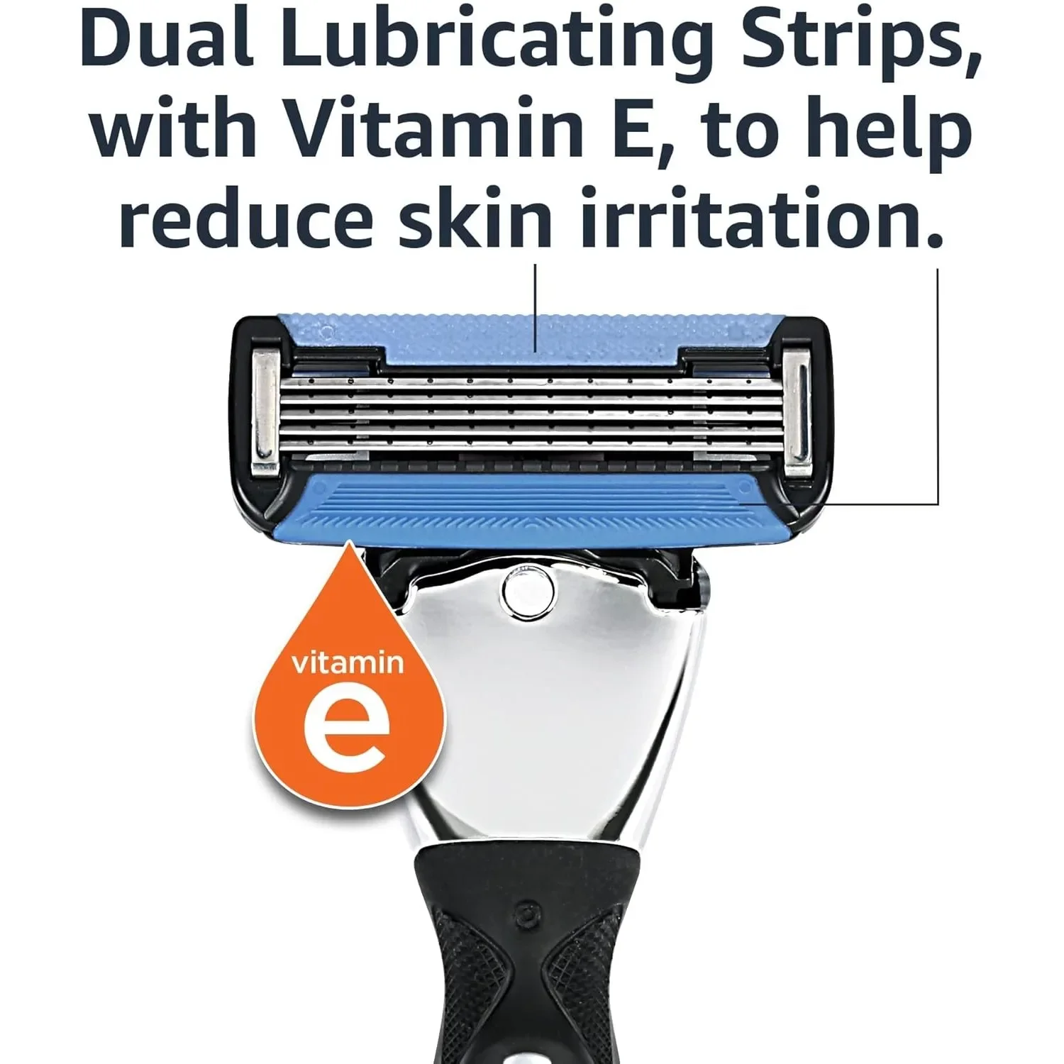 Men's double lube and precision trimmer, handle and 16 cartridges, cartridge fit, razor handle only, 17-piece set, black - Image 4