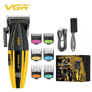 VGR 9000RPM Hair Clipper Professional Clippers Adjustable Haircut Machine Cordless Hair Trimmer Electric Hair Clippers Men V-285