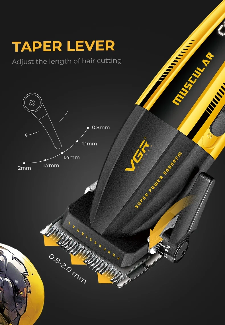 VGR 9000RPM Hair Clipper Professional Clippers Adjustable Haircut Machine Cordless Hair Trimmer Electric Hair Clippers Men V-285 VGR 9000RPM Hair Clipper Professional Clippers Adjustable Haircut Machine Cordless Hair Trimmer Electric Hair Clippers Men V-285