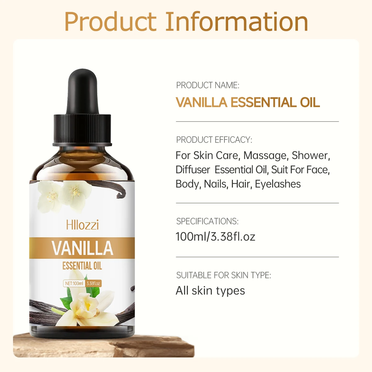 Vanilla essential oil for face, SPU, aromatherapy diffuser, DIY soap, suitable for all skin types, long-lasting fragrance Vanilla essential oil for face, SPU, aromatherapy diffuser, DIY soap, suitable for all skin types, long-lasting fragrance