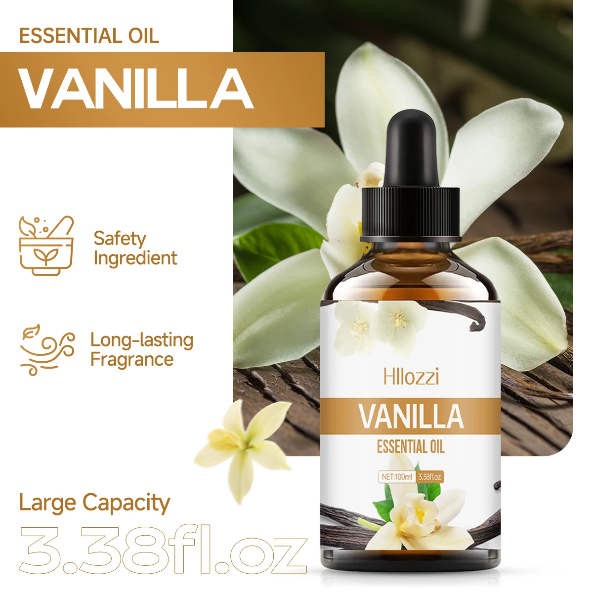 Vanilla essential oil for face, SPU, aromatherapy diffuser, DIY soap, suitable for all skin types, long-lasting fragrance - Image 2
