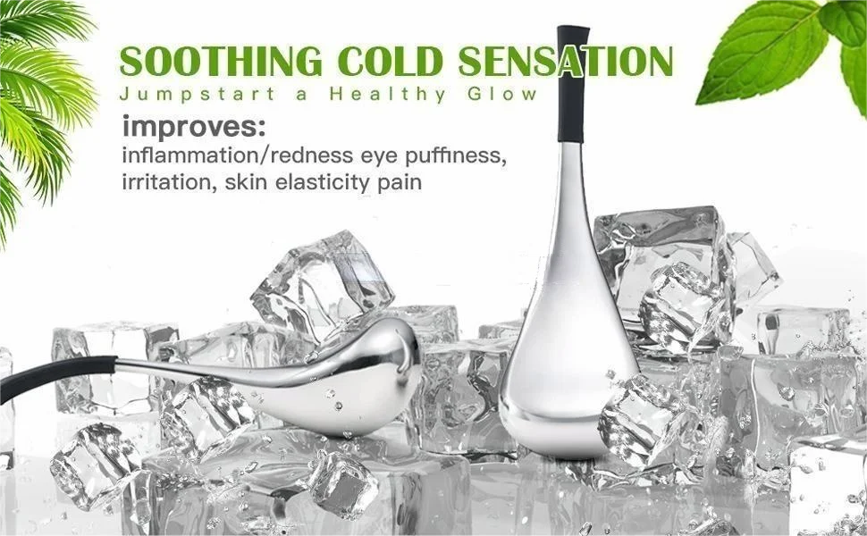 Ice Globes Facial Skin Care Tool for Face and Eyes Stainless Steel Beauty Cryo Sticks for Women Cooling Spa Globes Cold Roller