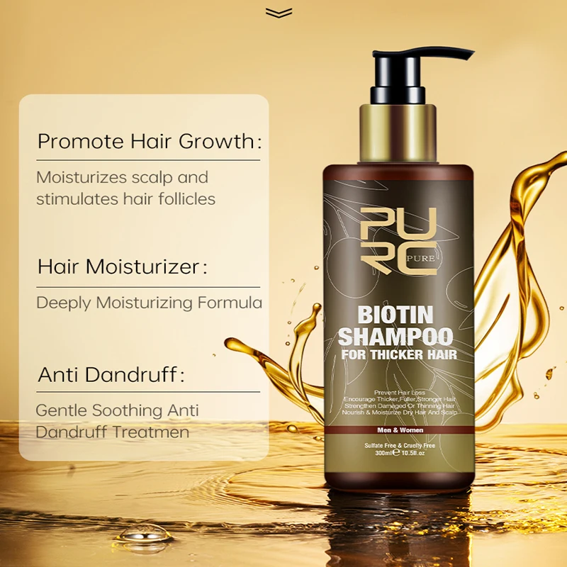 PURC Biotin Hair Growth Shampoo Anti Hair Loss Repair Damaged Frizz Argan Oil Scalp Treatment Hair Care Products - Image 2