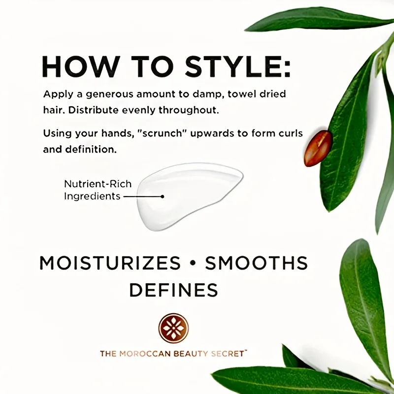 GZE CURL DEFINING CREAM with Argan Oil for Wavy and Curly Hair Hair Moisturizer and Deep Conditioning for Shine and Bounce