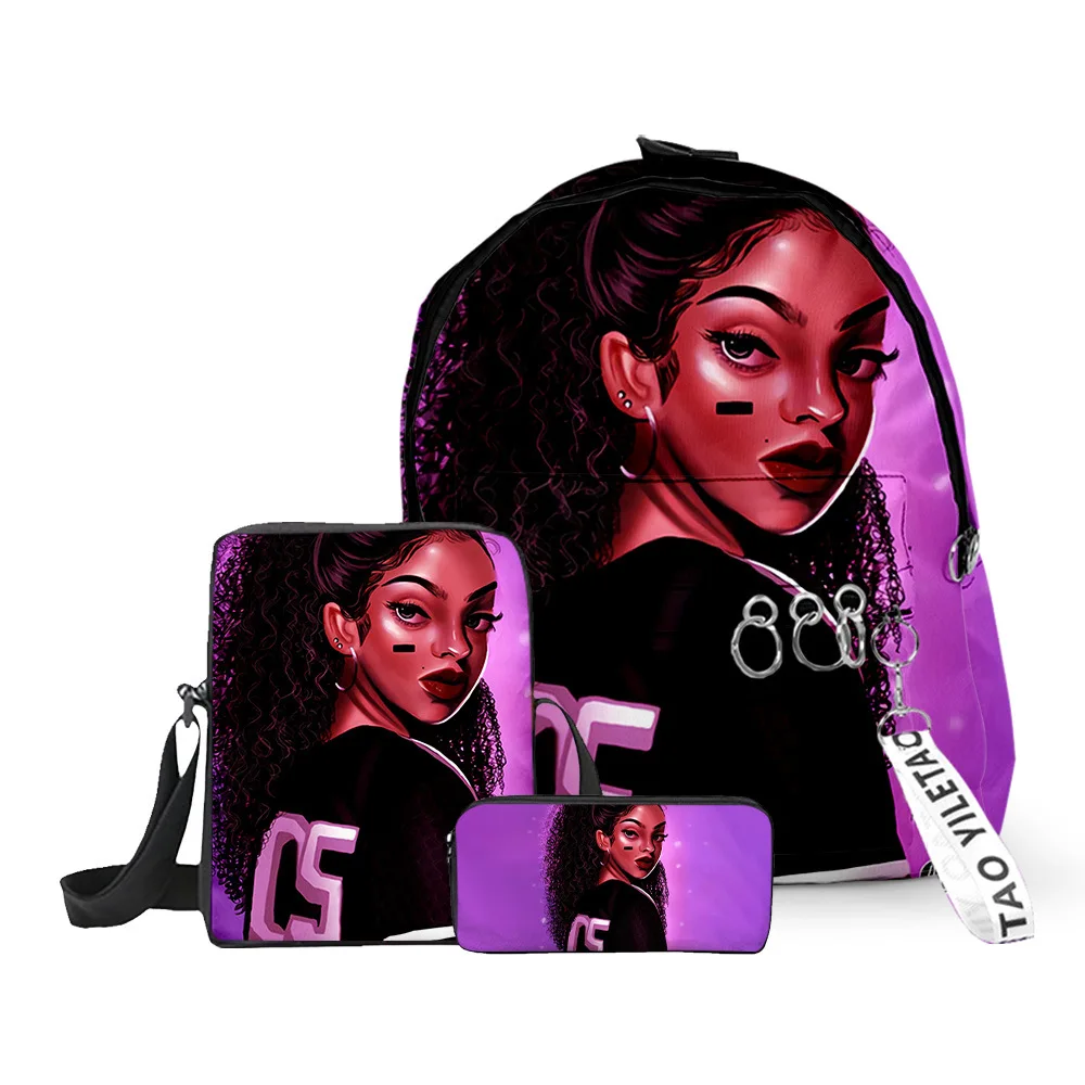 Classic Popular Funny African girl 3D Print 3pcs/Set pupil School Bags Laptop Daypack Backpack Inclined shoulder bag Pencil Case Classic Popular Funny African girl 3D Print 3pcs/Set pupil School Bags Laptop Daypack Backpack Inclined shoulder bag Pencil Case