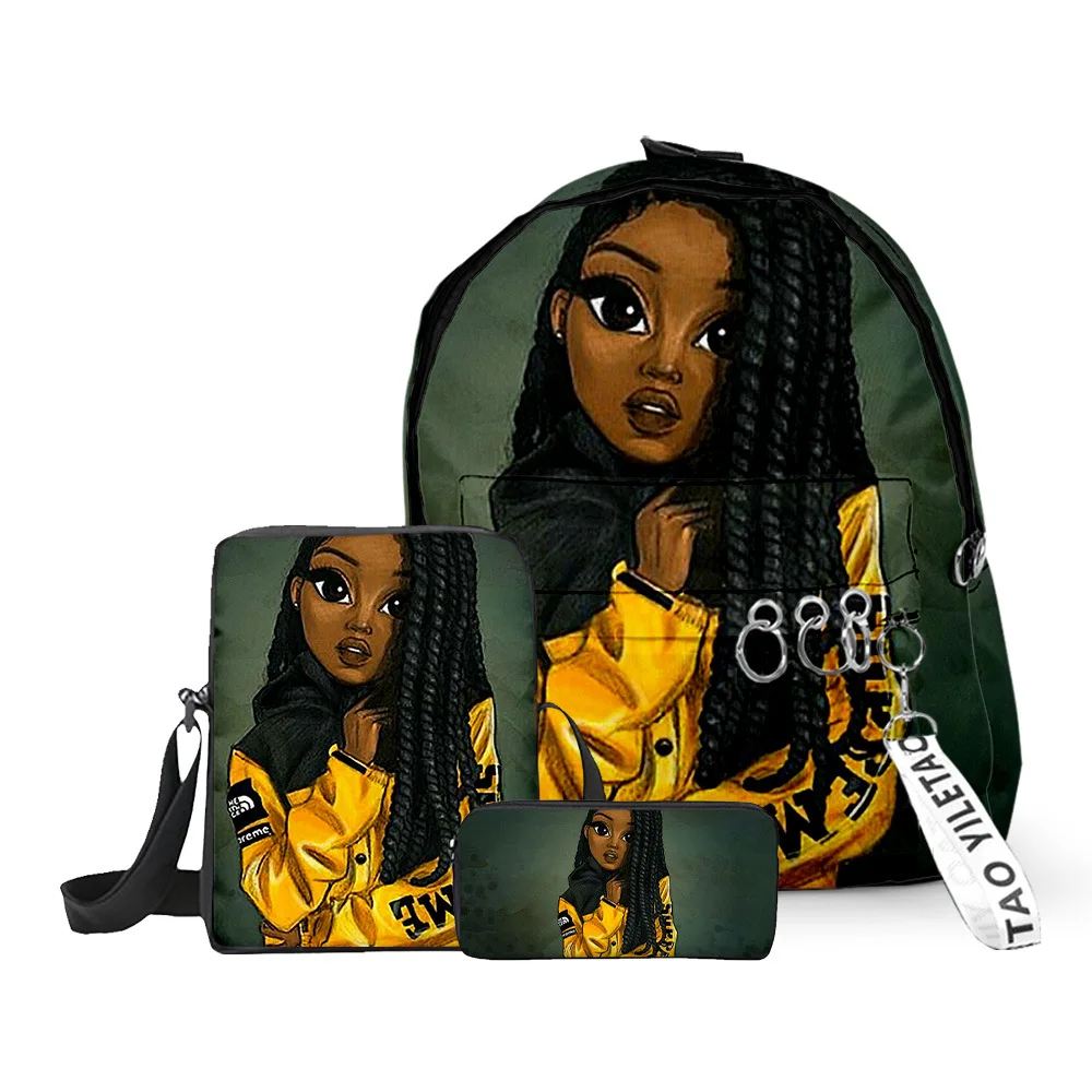 Classic Popular Funny African girl 3D Print 3pcs/Set pupil School Bags Laptop Daypack Backpack Inclined shoulder bag Pencil Case Classic Popular Funny African girl 3D Print 3pcs/Set pupil School Bags Laptop Daypack Backpack Inclined shoulder bag Pencil Case