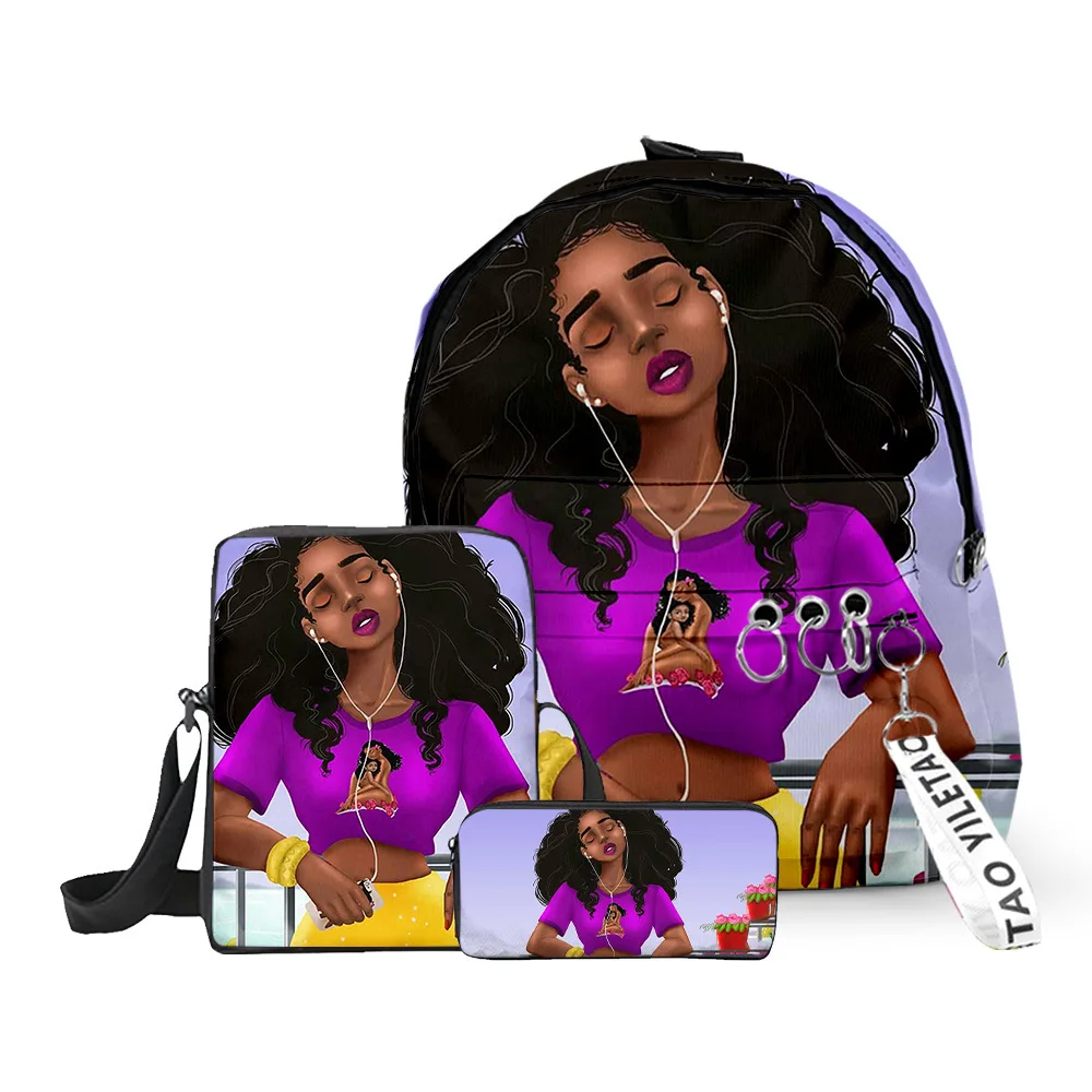 Classic Popular Funny African girl 3D Print 3pcs/Set pupil School Bags Laptop Daypack Backpack Inclined shoulder bag Pencil Case Classic Popular Funny African girl 3D Print 3pcs/Set pupil School Bags Laptop Daypack Backpack Inclined shoulder bag Pencil Case