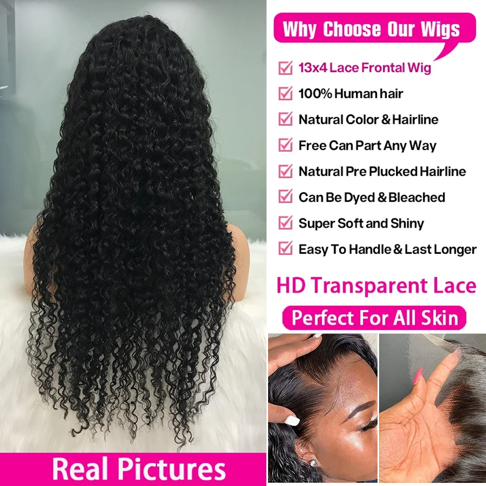 250 Density 30 40 Inch 13x4 13x6 360 Hd Lace Front Wigs Deep Wave Lace Frontal Wig Water Wave Curly Human Hair Pre Plucked Lace - Image 5