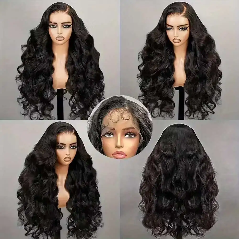 250% Glueless Wig Body Wave Human Hair Wigs Pre Cut 13x4 13x6 HD Lace Frontal Wigs Pre Plucked Curly Lace Front Human Hair Wigs