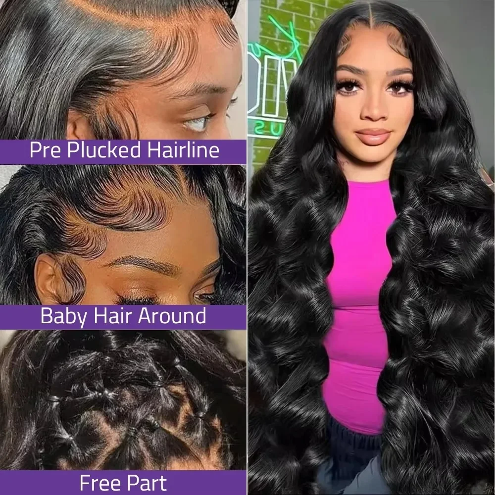 40 Inch Body Wave Human Hair Front Wig 13x6 13x4 Hd Lace Transparent Frontal wig Pre Plucked Brazilian Human Hair Wigs For Women 40 Inch Body Wave Human Hair Front Wig 13x6 13x4 Hd Lace Transparent Frontal wig Pre Plucked Brazilian Human Hair Wigs For Women