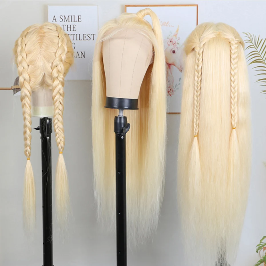 13x4 13x6 360 HD Transparent 613 Honey Blonde Color Lace Front Human Hair Wigs for Women Raw Brazilian Straight Lace Frontal Wig - Image 3