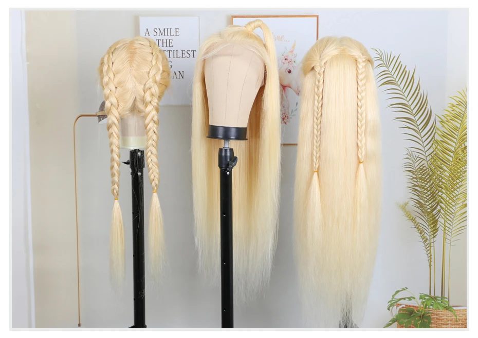 13x4 13x6 360 HD Transparent 613 Honey Blonde Color Lace Front Human Hair Wigs for Women Raw Brazilian Straight Lace Frontal Wig 13x4 13x6 360 HD Transparent 613 Honey Blonde Color Lace Front Human Hair Wigs for Women Raw Brazilian Straight Lace Frontal Wig