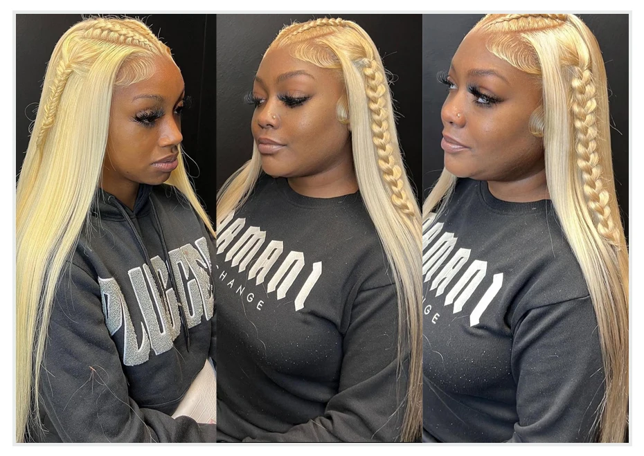 13x4 13x6 360 HD Transparent 613 Honey Blonde Color Lace Front Human Hair Wigs for Women Raw Brazilian Straight Lace Frontal Wig 13x4 13x6 360 HD Transparent 613 Honey Blonde Color Lace Front Human Hair Wigs for Women Raw Brazilian Straight Lace Frontal Wig