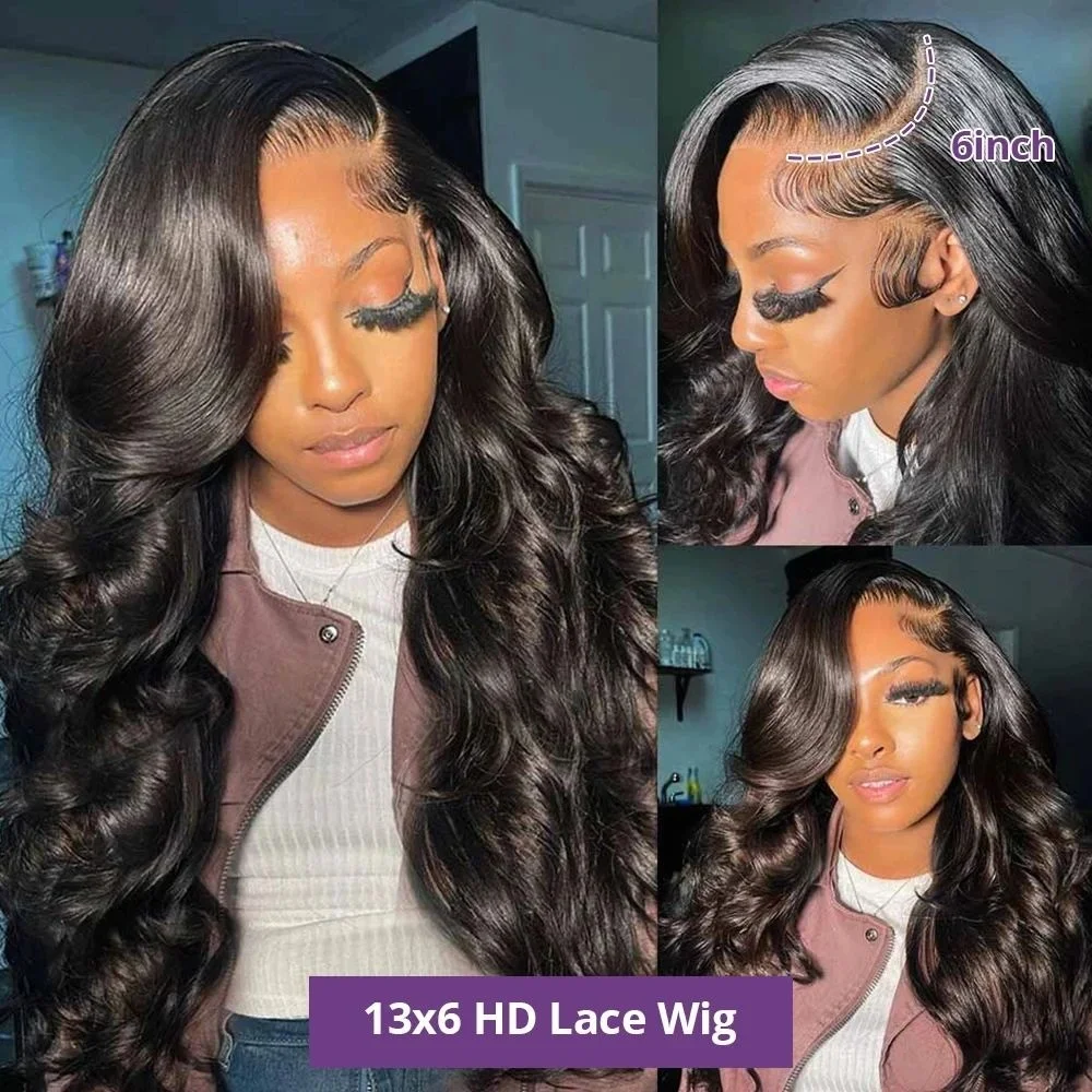 250 Density Body Wave 13x6 Hd Lace Frontal Wig Human Hair 13x4 Hd Pre Plucked Lace Wigs For Women 360 Full Lace Front Hair Wigs - Image 3