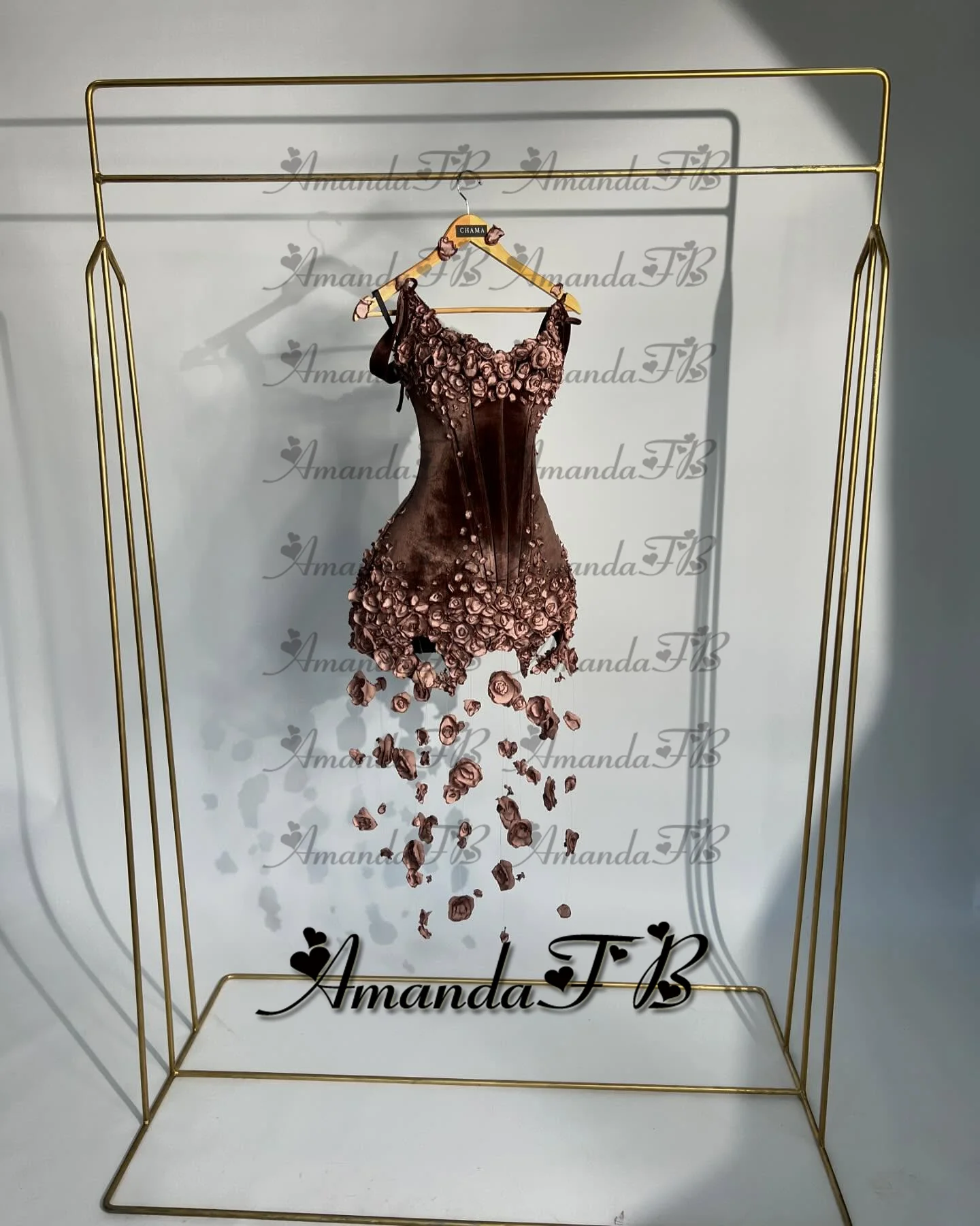 Amanda Fashionable 3D Flowers Cocktail Homecoming Dress Scoop Neck Velvet Special Occasion Gown Robes De Soiree Customized